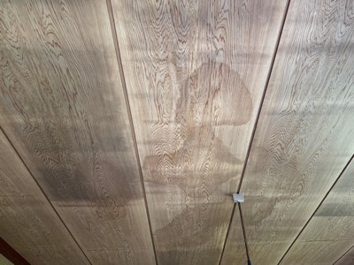 雨漏りによる和室中央天井汚損被害