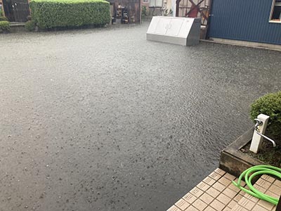 大雨による駐車場・ゴミボックス浸水被害